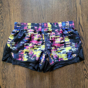 Jillian Michaels Black Multicolor Activewear Running Shorts Size Women's Medium